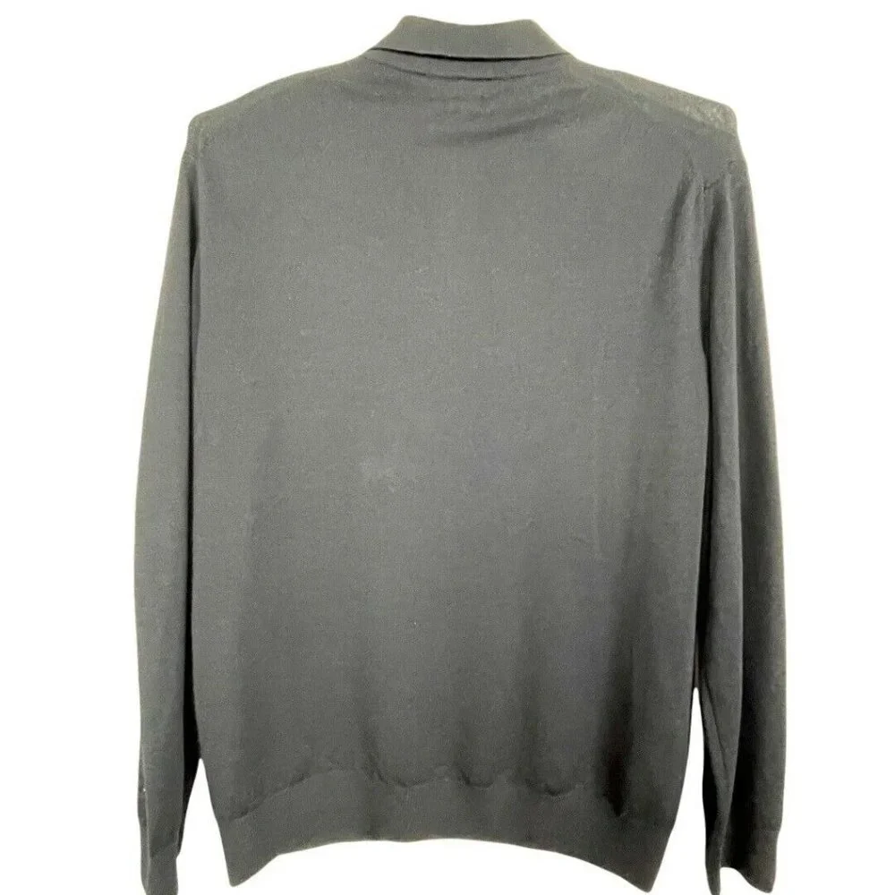 Valda Italy Merino Wool Sweater‎ 2XL Black Classic Pullover Quiet Luxury Minimal